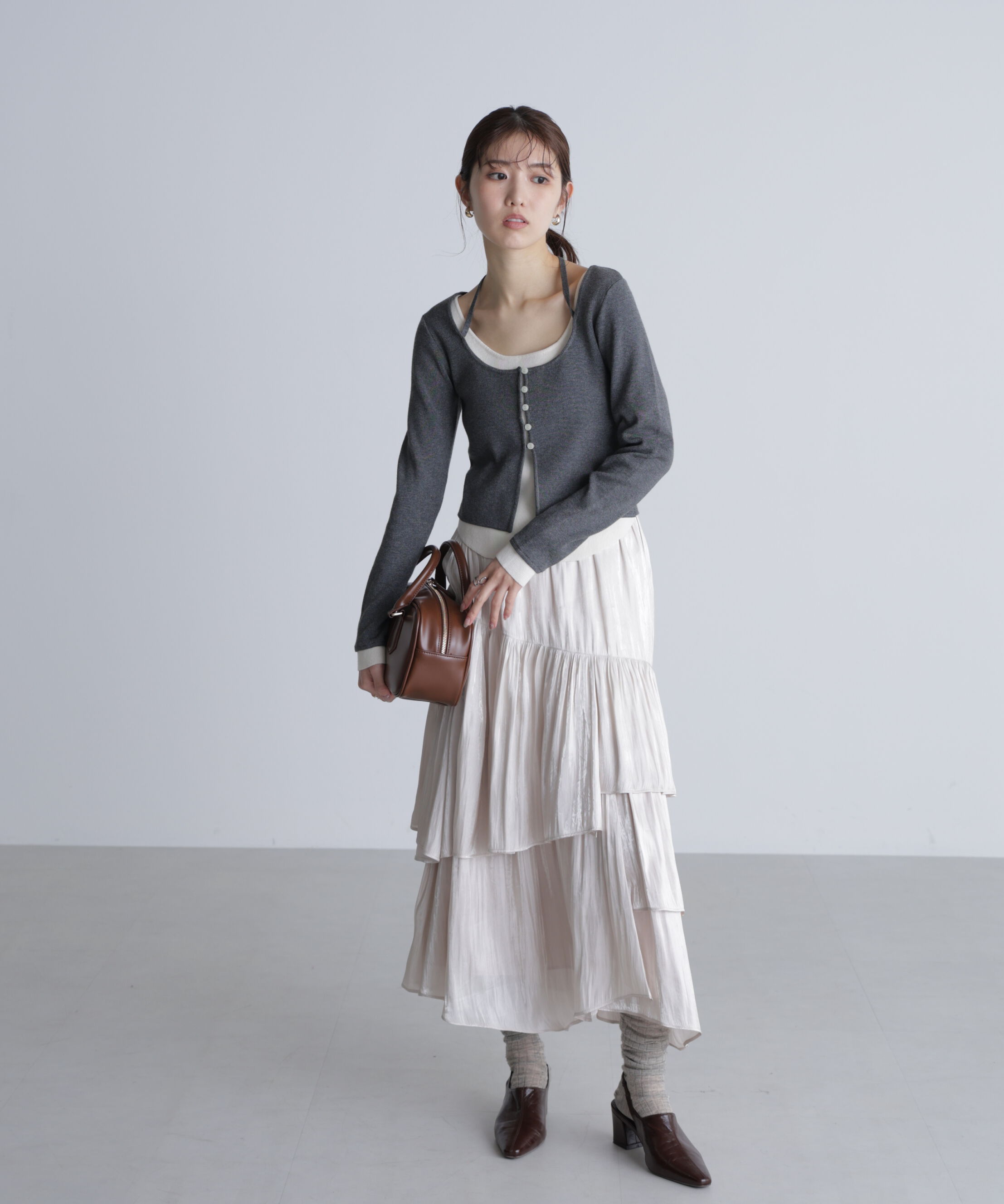  「シャイニーフリルティアードスカート」|スカート|
