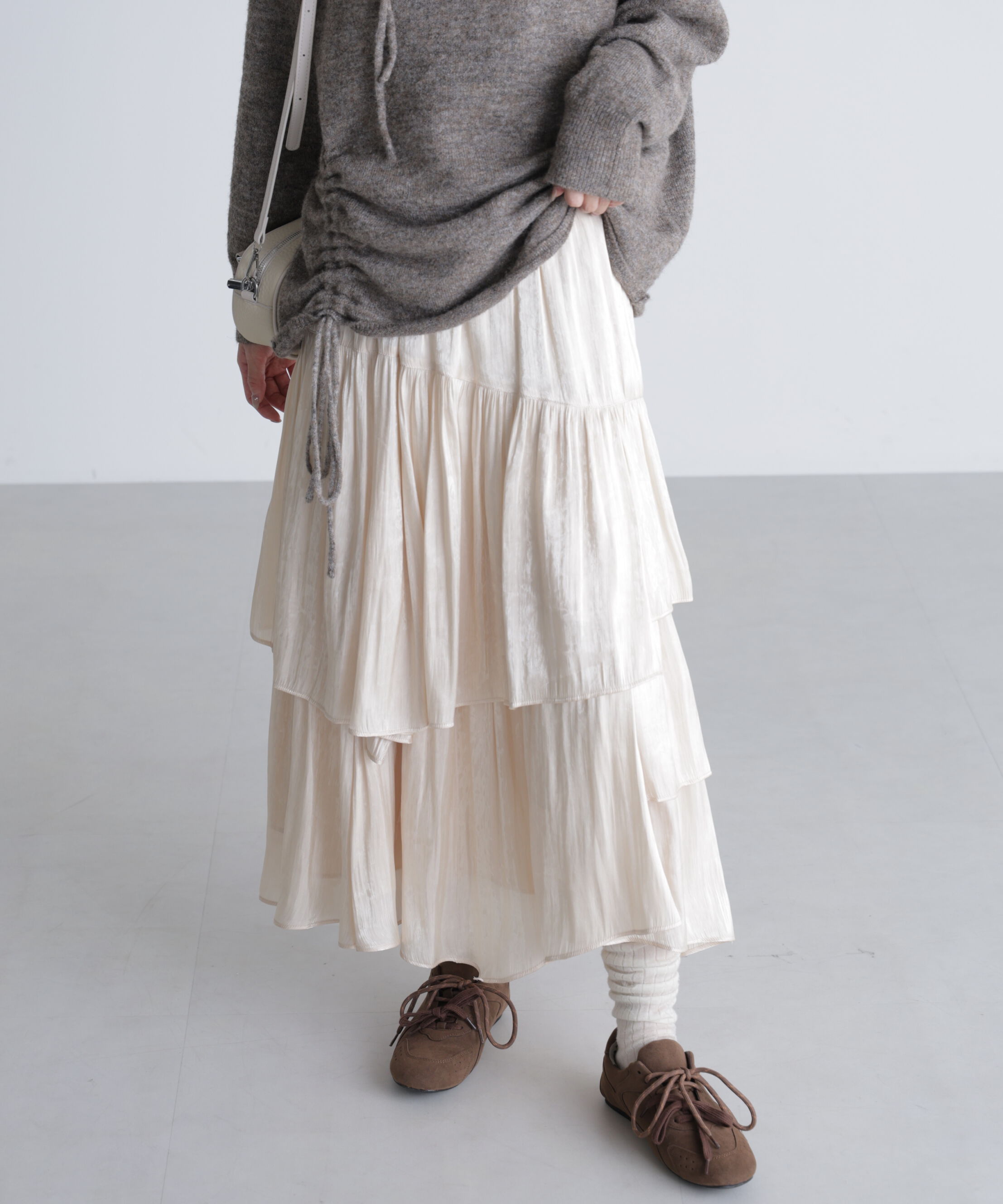 「シャイニーフリルティアードスカート」|スカート|オフ
