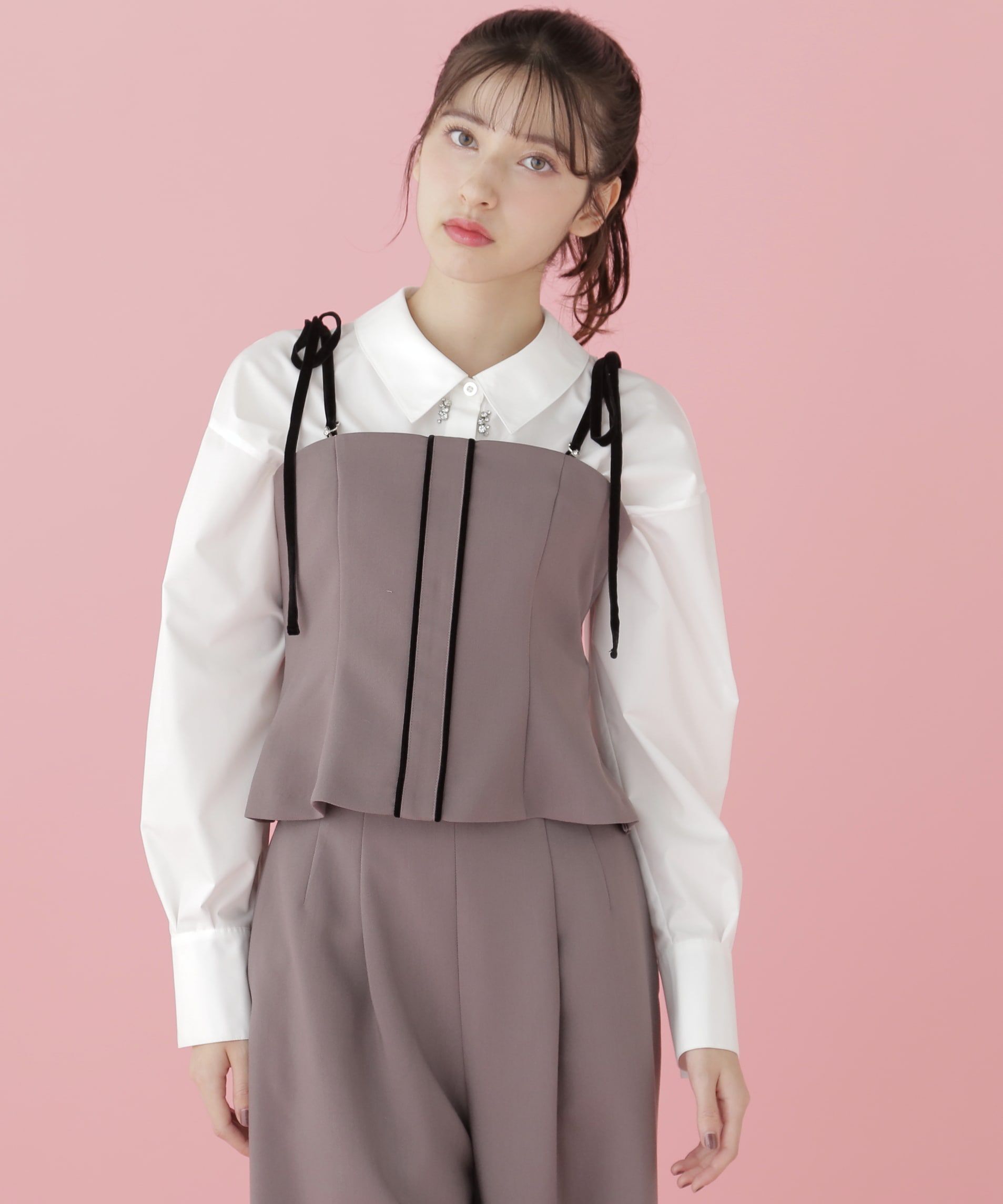  「細リボンパイピングビスチェ」|シャツ・ブラウス|