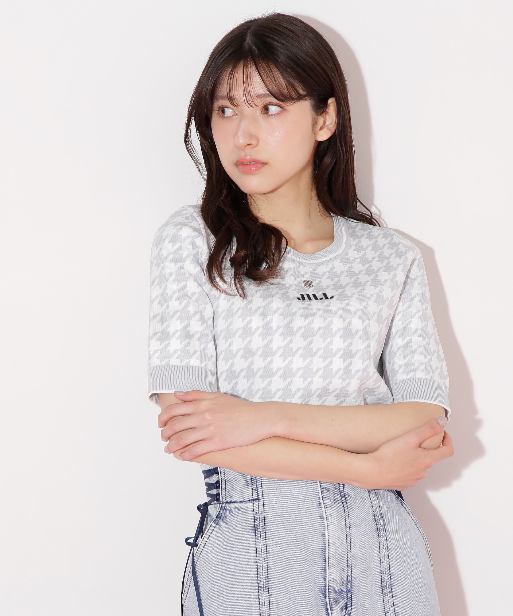  「半袖ジャガードニット」|ニット・セーター|