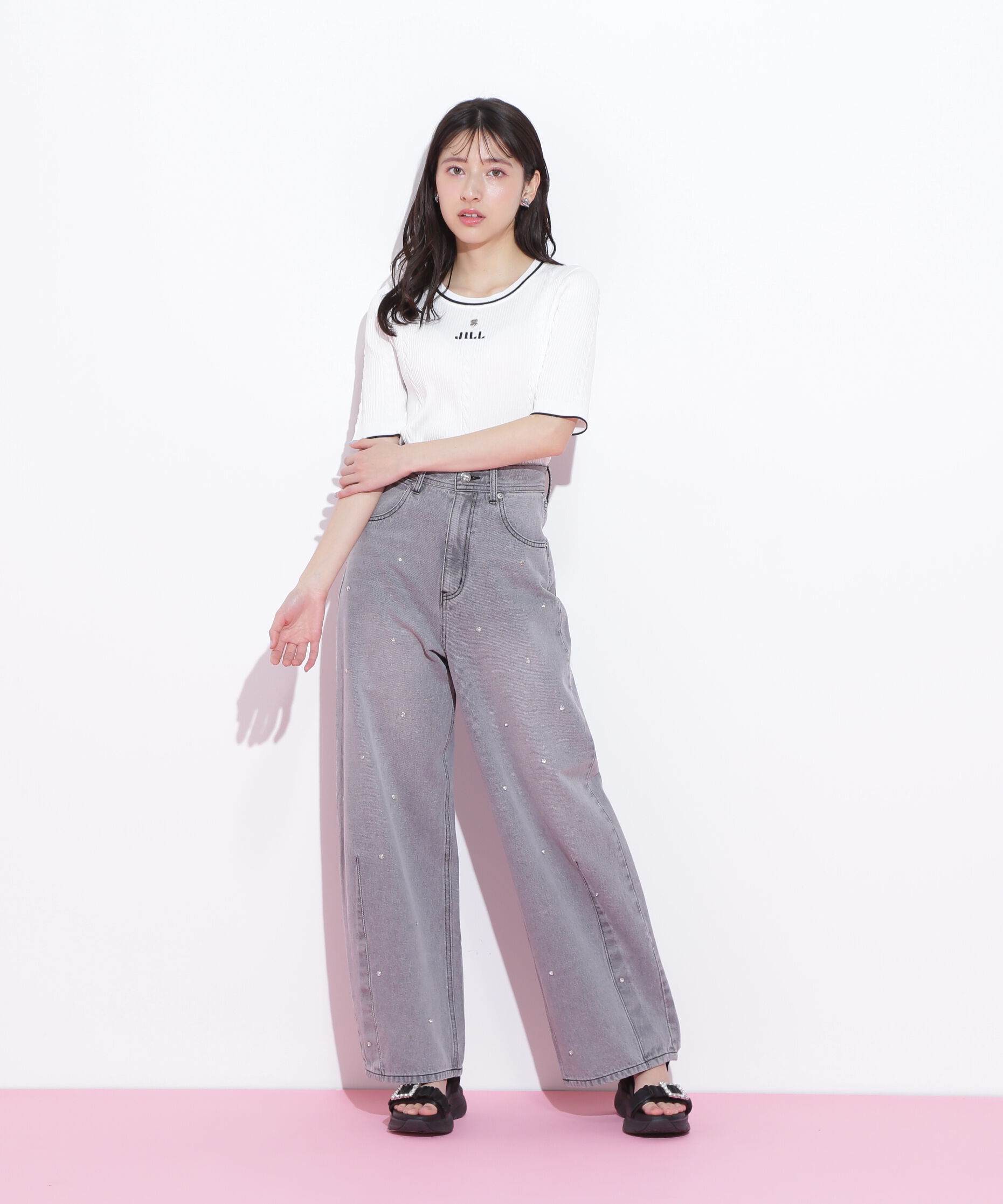  「半袖ジャガードニット」|ニット・セーター|