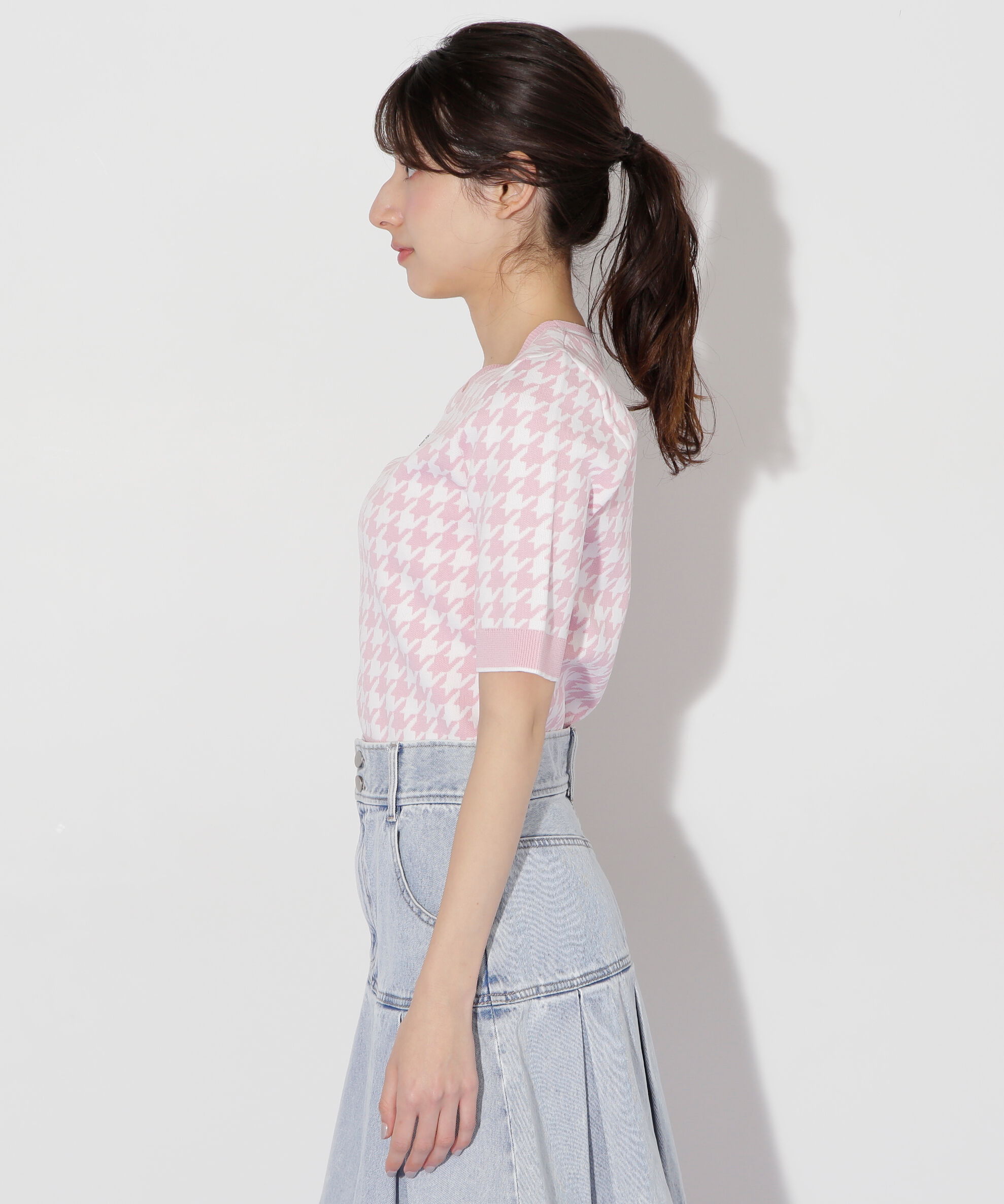  「半袖ジャガードニット」|ニット・セーター|