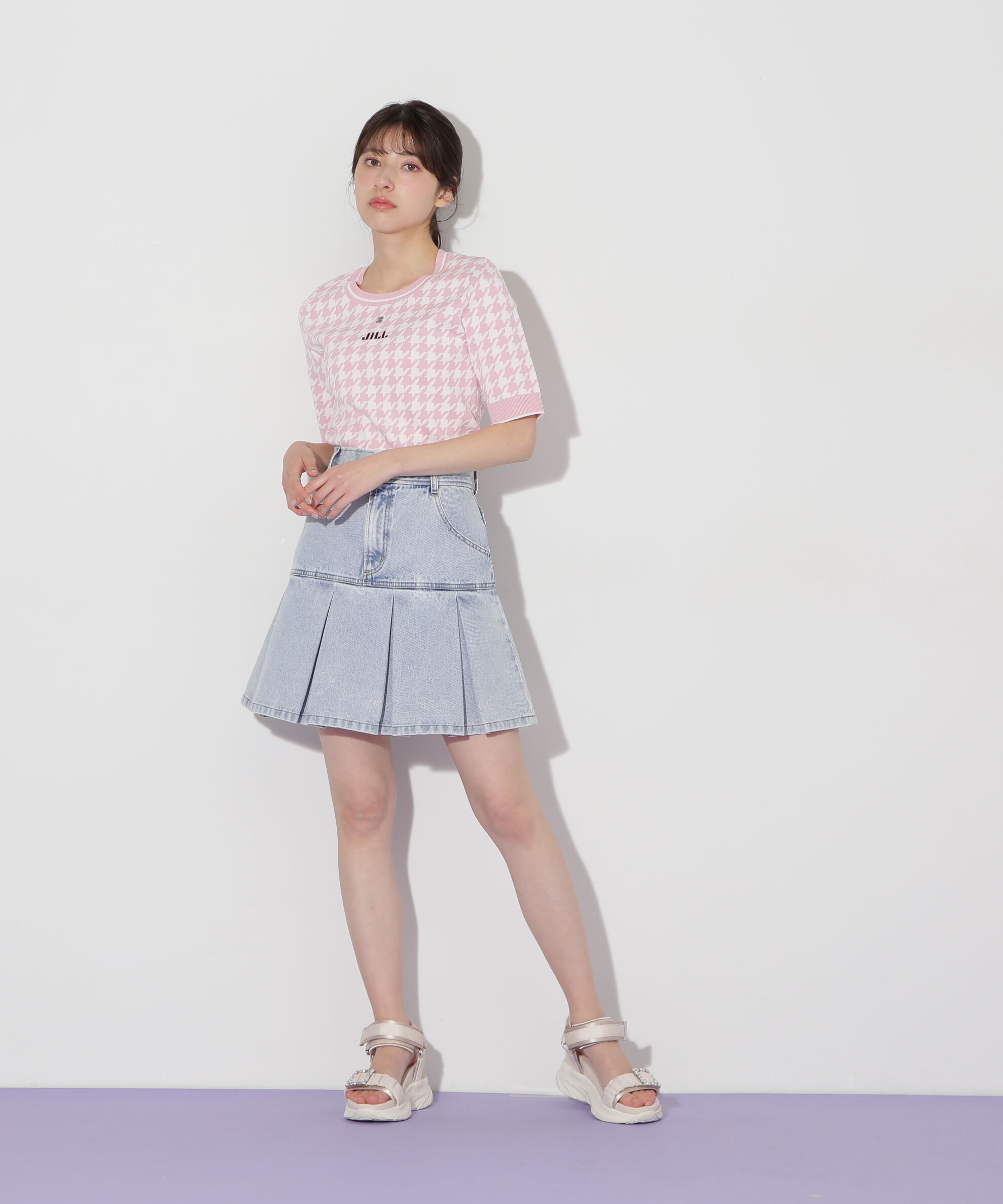  「半袖ジャガードニット」|ニット・セーター|