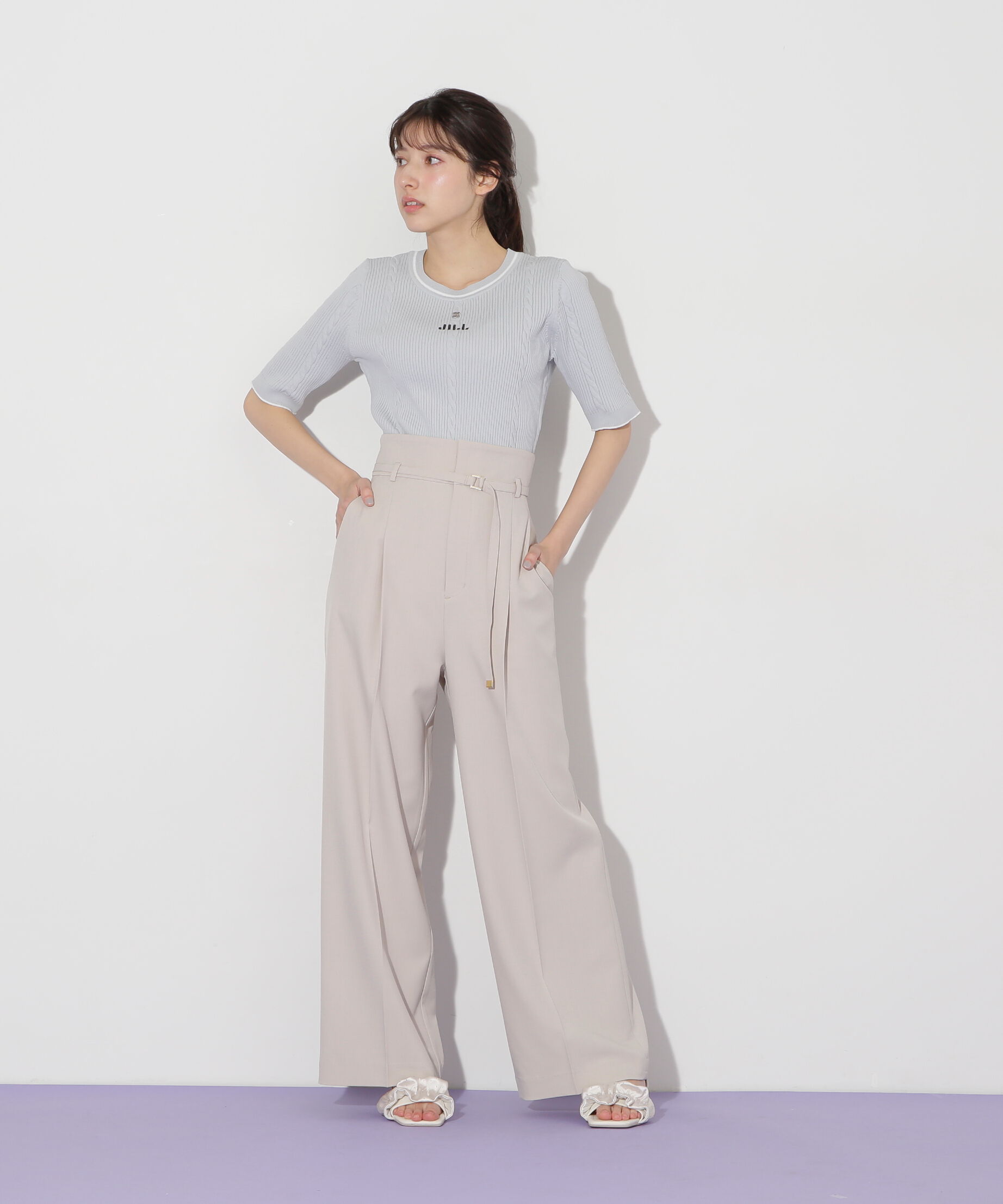  「半袖ジャガードニット」|ニット・セーター|