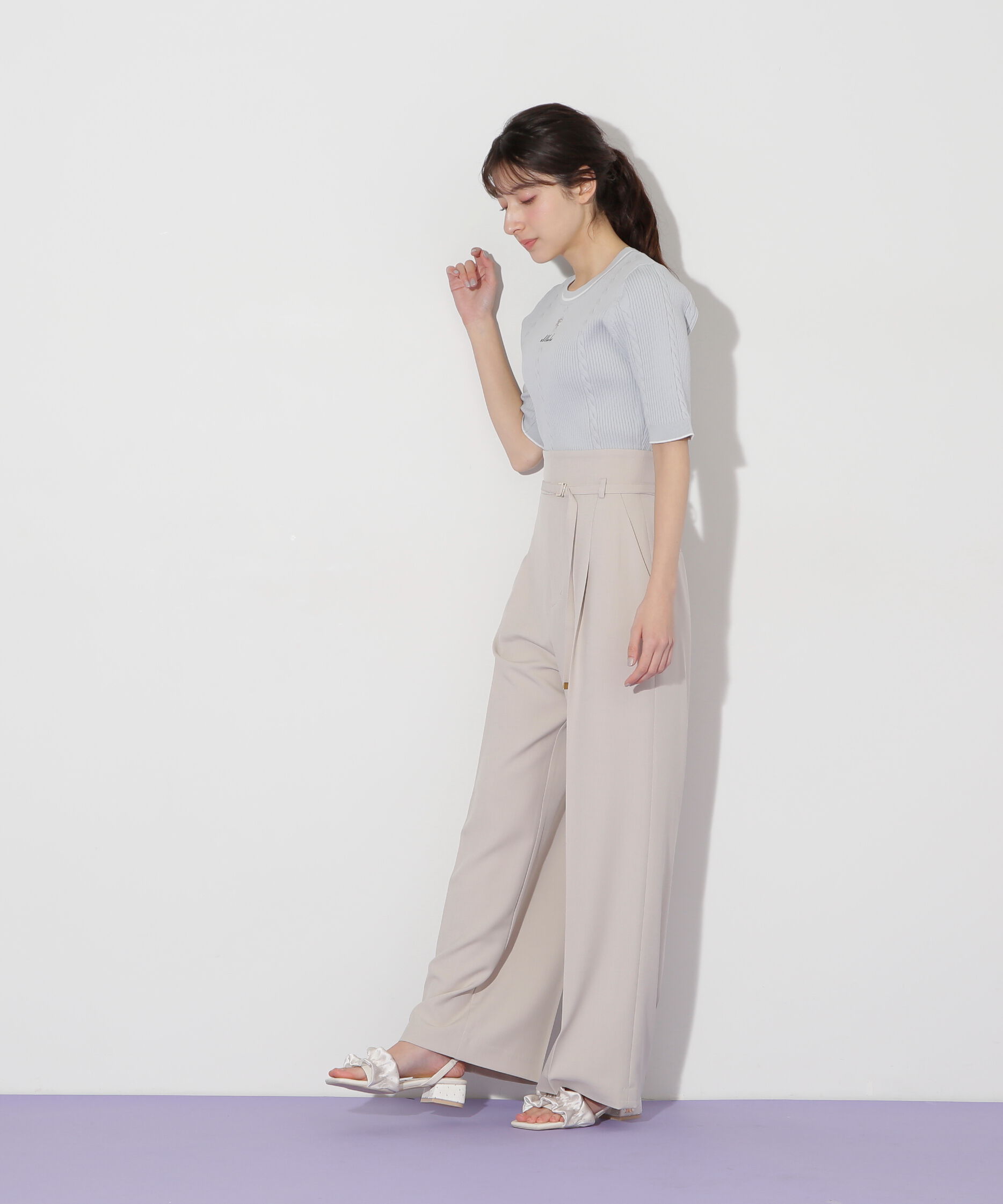  「半袖ジャガードニット」|ニット・セーター|