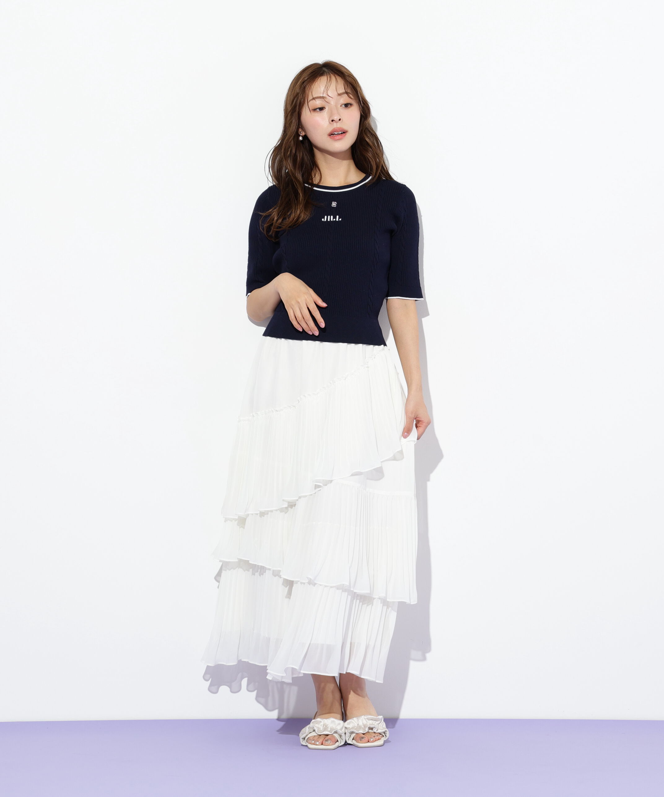  「半袖ジャガードニット」|ニット・セーター|