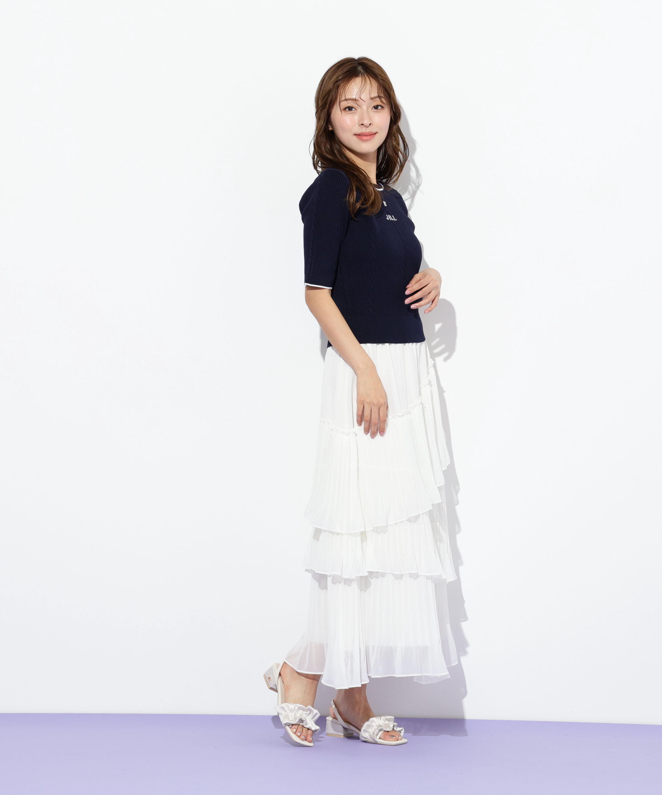  「半袖ジャガードニット」|ニット・セーター|