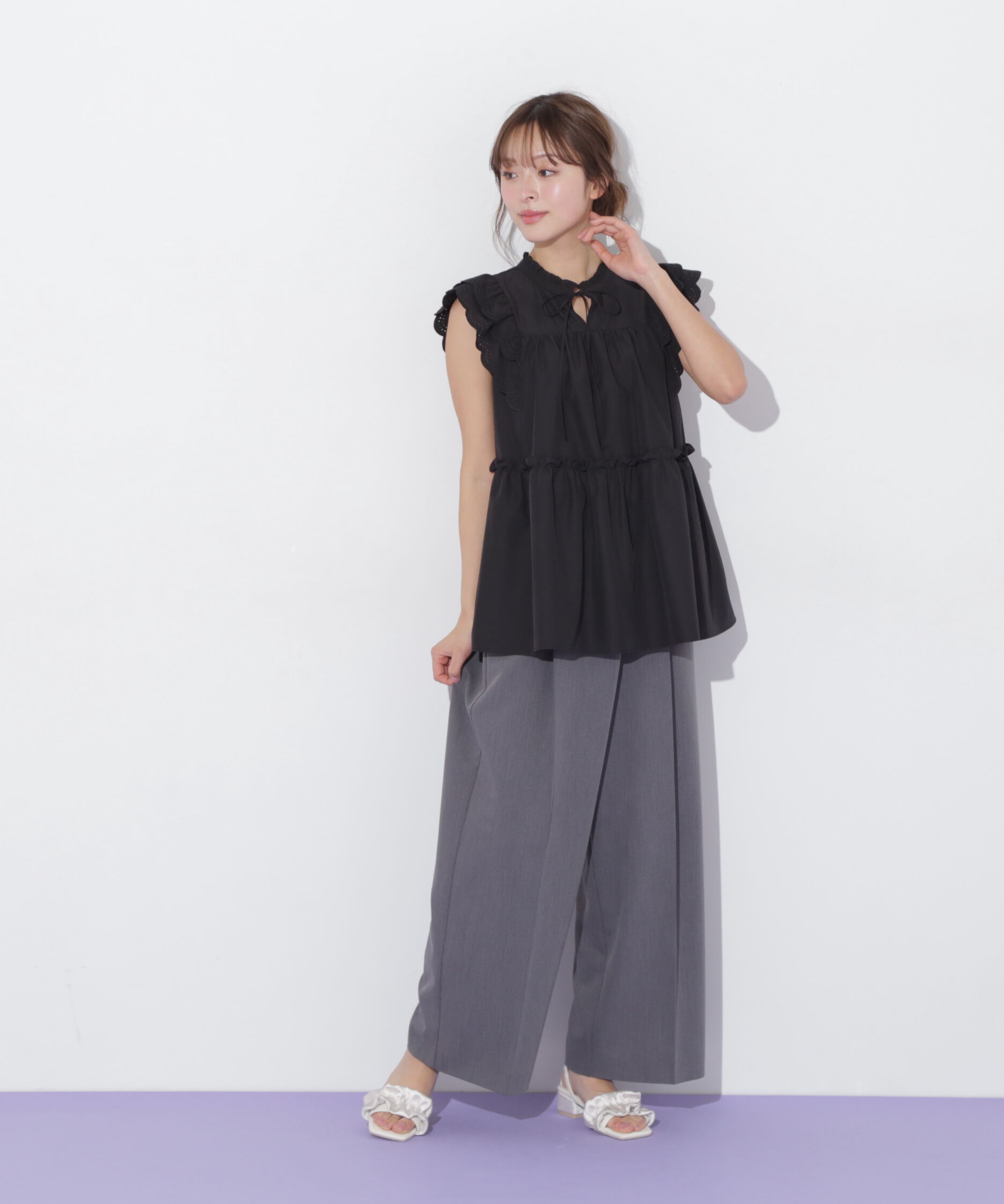  「カットワークティアードチュニック」|シャツ・ブラウス|