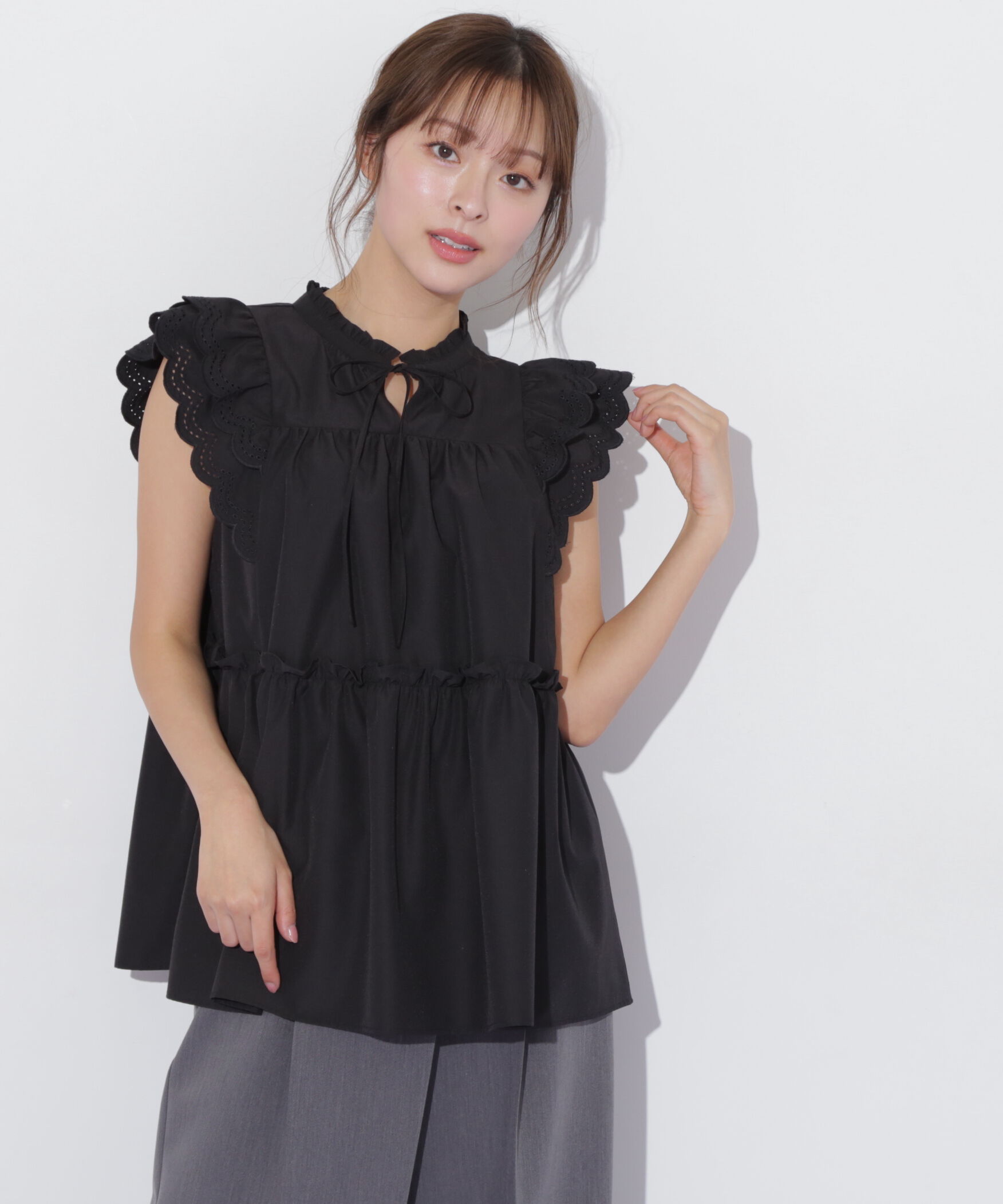  「カットワークティアードチュニック」|シャツ・ブラウス|