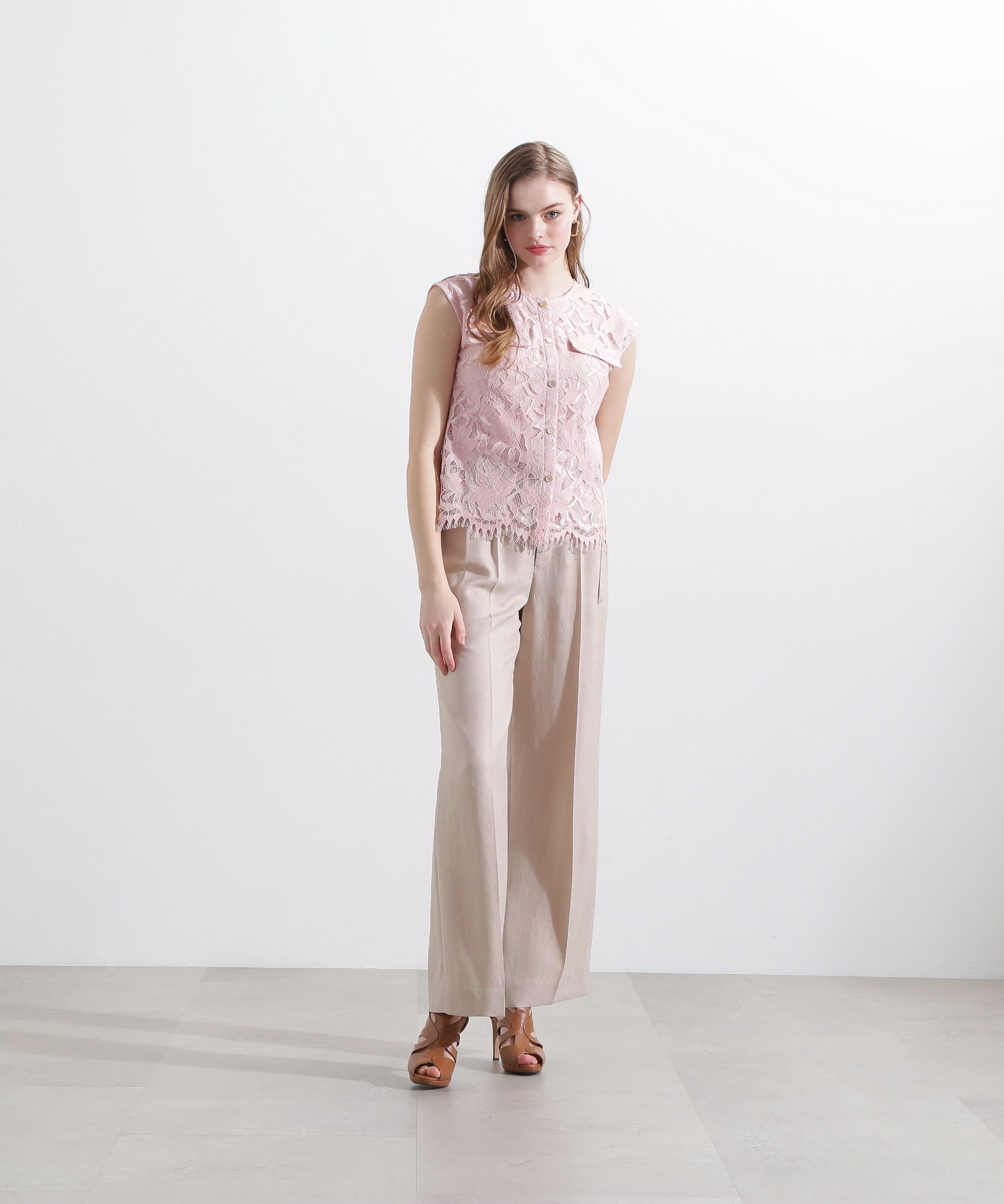  「◆フラップポケットレースブラウス」|シャツ・ブラウス|