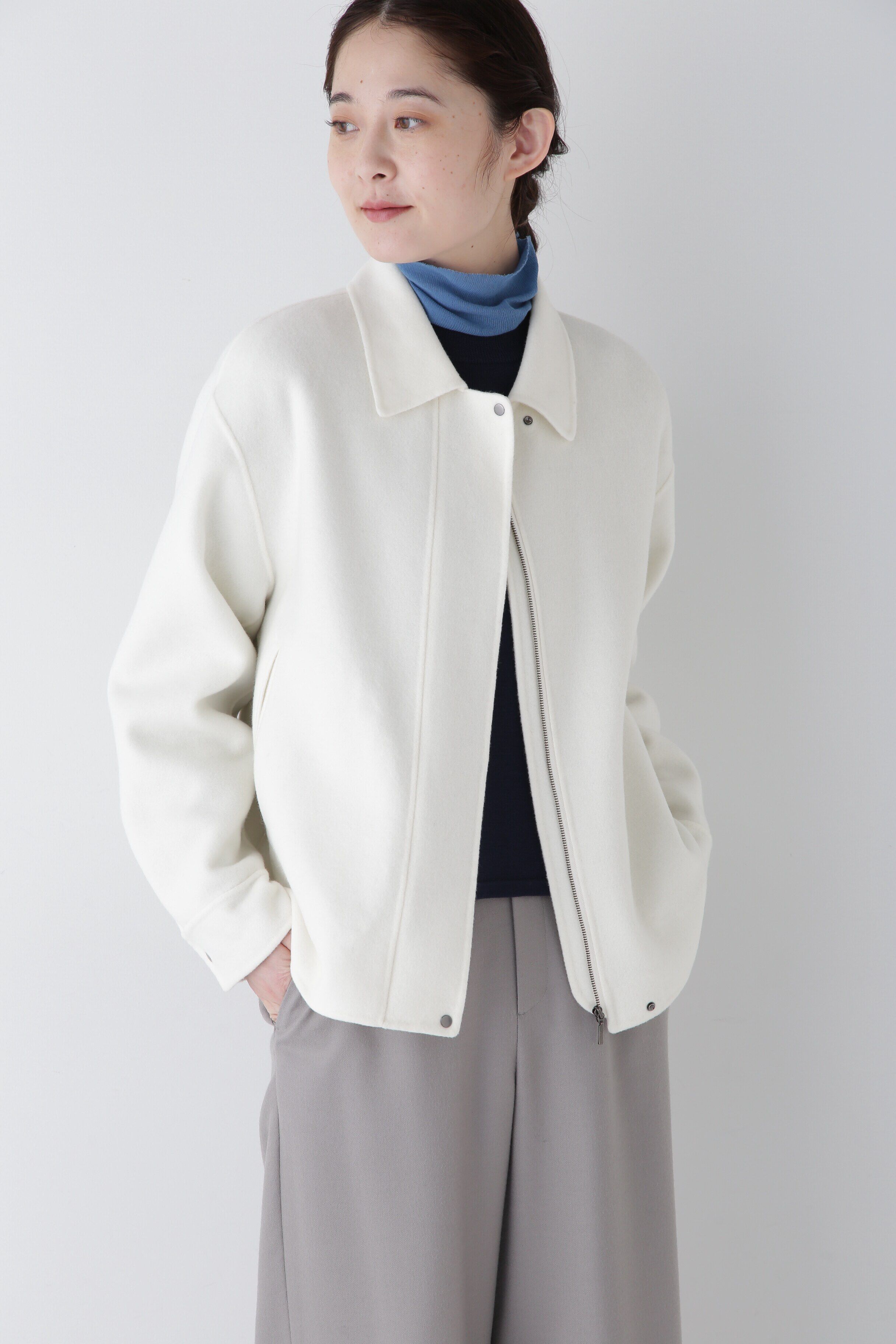  「◆リバーショートブルゾン」|ブルゾン・スタジャン|エクリュ1