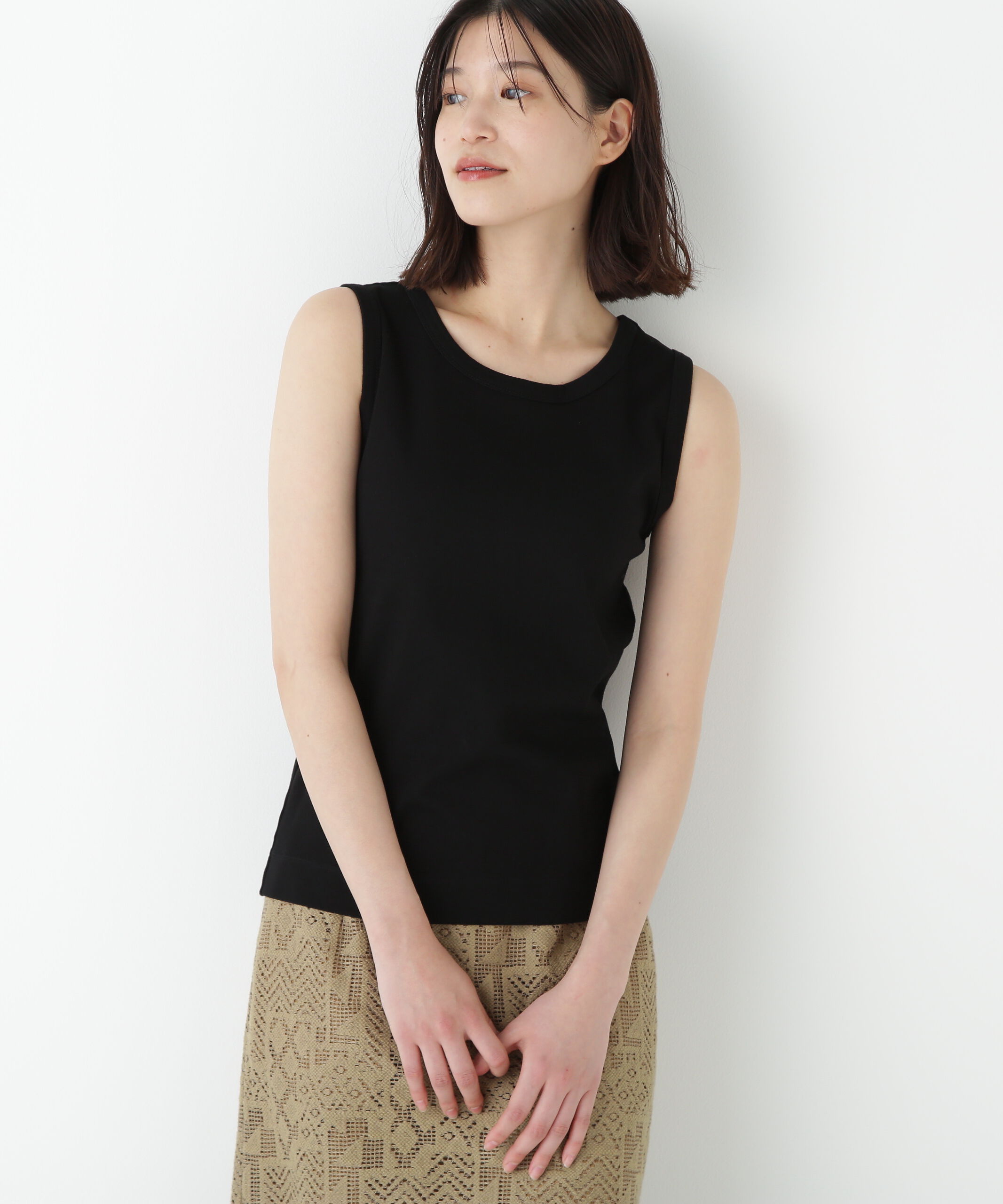  「◆オーガニックコットンタンクトップ」|Tシャツ・カットソー|ブラック