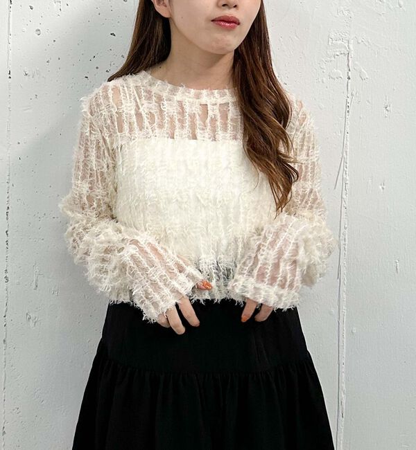 archives「チュールフェザーＴＯＰＳ」|Tシャツ・カットソー|IVORY