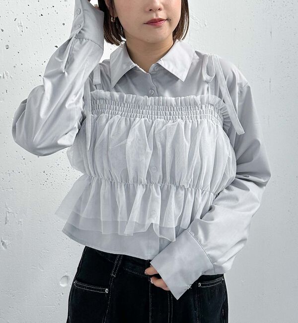 archives「チュールビスチェ&times;ショートシャツＳＥＴ」|カーディガン|