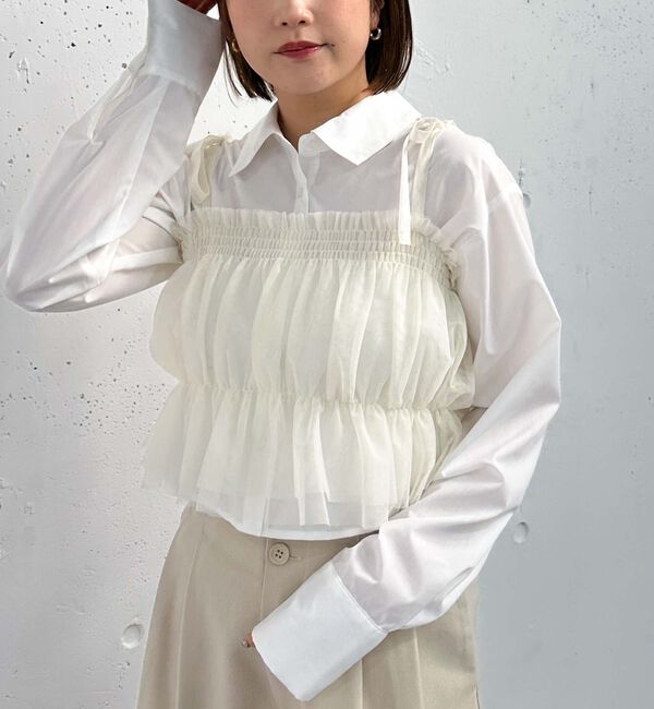 archives「チュールビスチェ&times;ショートシャツＳＥＴ」|カーディガン|IVORY