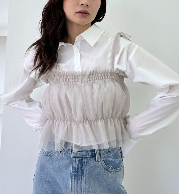 archives「チュールビスチェ&times;ショートシャツＳＥＴ」|カーディガン|