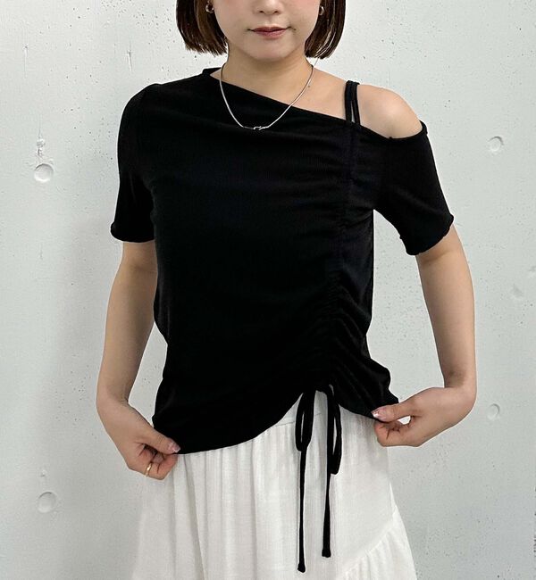 archives「ドロストワンショルカット」|Tシャツ・カットソー|BLACK