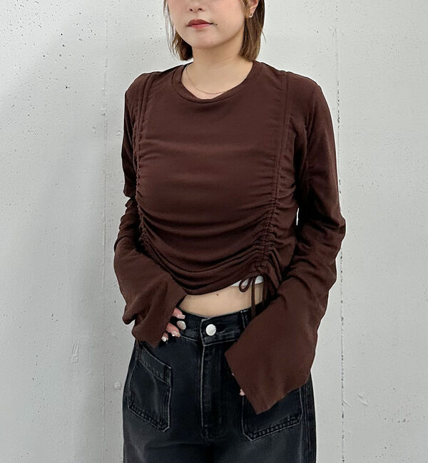 archives「ドロストギャザーカットＴＯＰＳ」|Tシャツ・カットソー|BROWN