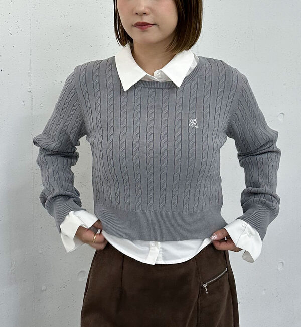 archives「ロゴ刺繍ケーブルニットプルオーバー」|ニット・セーター|