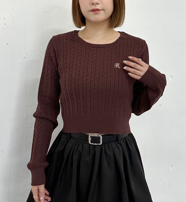 archives「ロゴ刺繍ケーブルニットプルオーバー」|ニット・セーター|