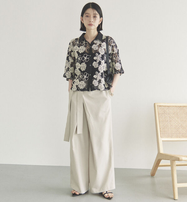 Doux archives「コードレースクロップドシャツ」|シャツ・ブラウス|