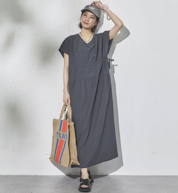 Doux archives「ボイルギャザーワンピース」|ワンピース|CHARCOAL GRAY