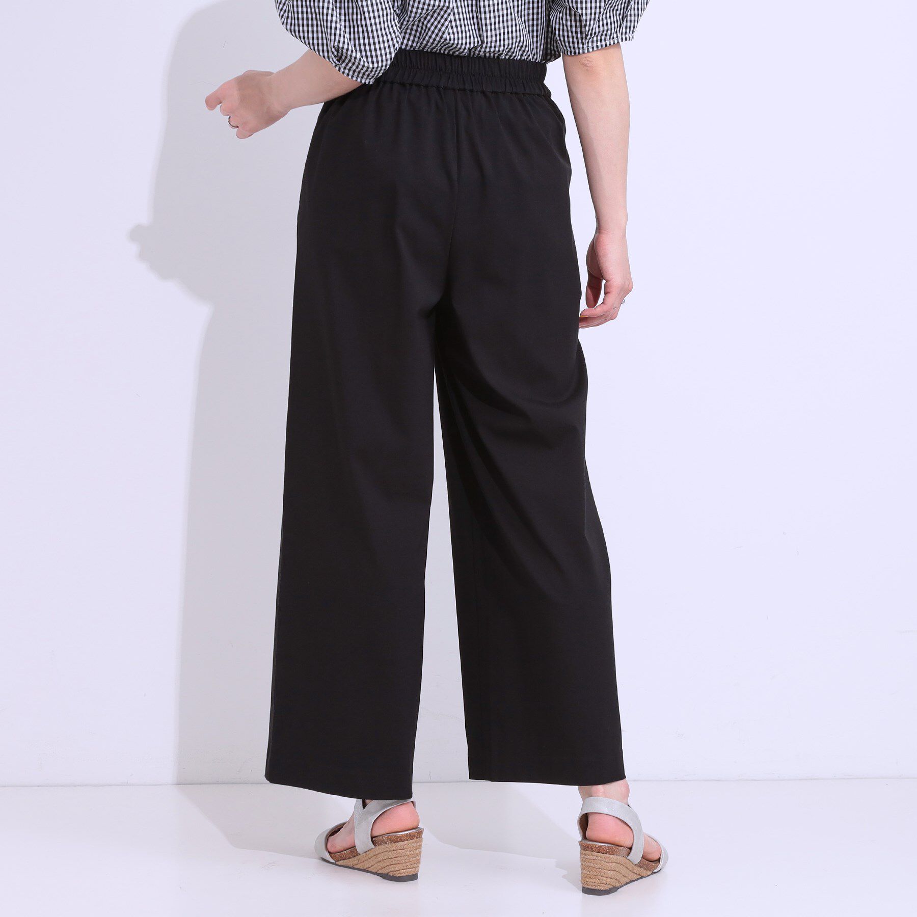 SHOO･LA･RUE「【高レビュー/S-LL/ひんやり】ゴールドパーツがアクセント ストレッチワイドパンツ」|その他|