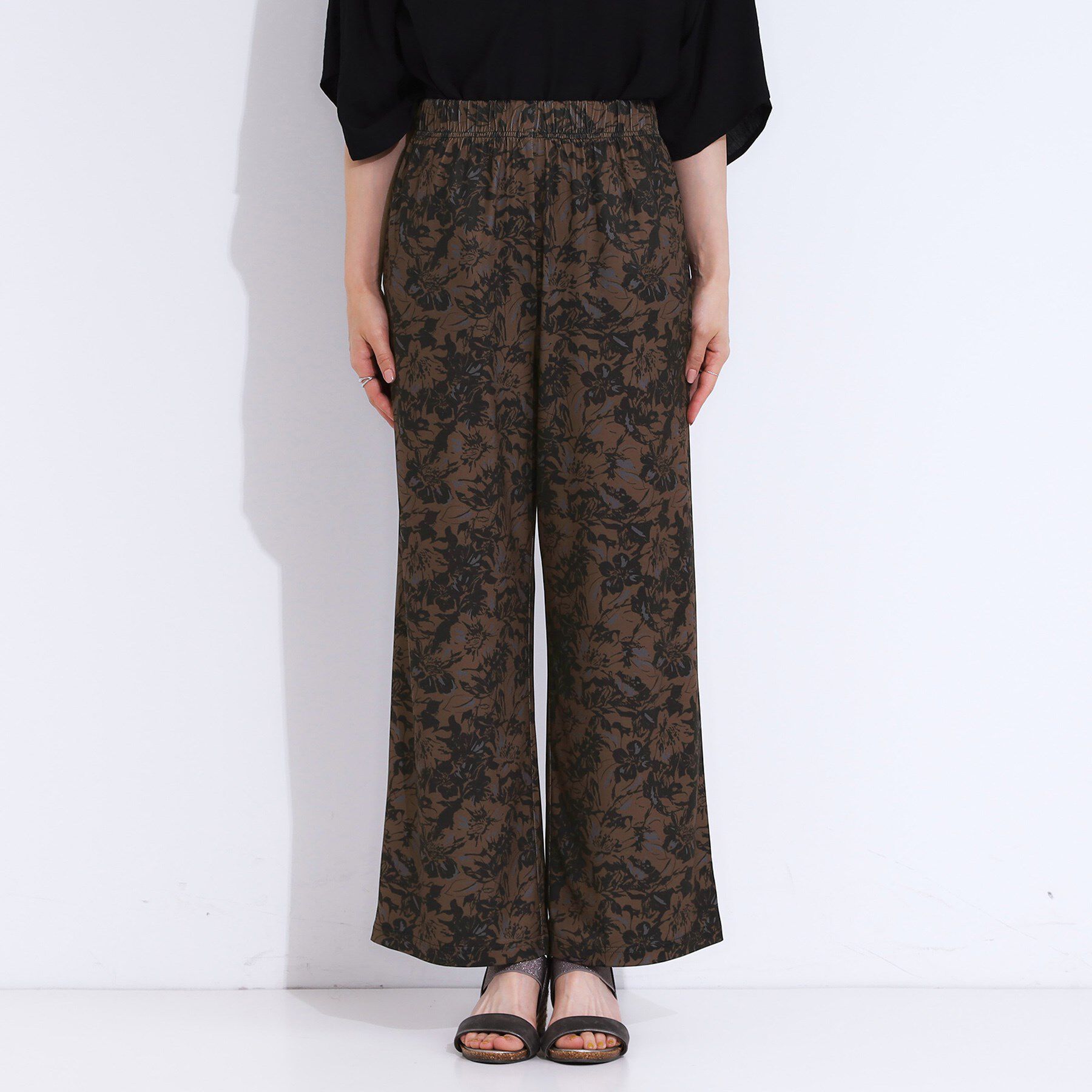 SHOO･LA･RUE「【S-LL/ひんやり/選べる2柄】大人のリラックスコーデに プリント柄パンツ」|その他|