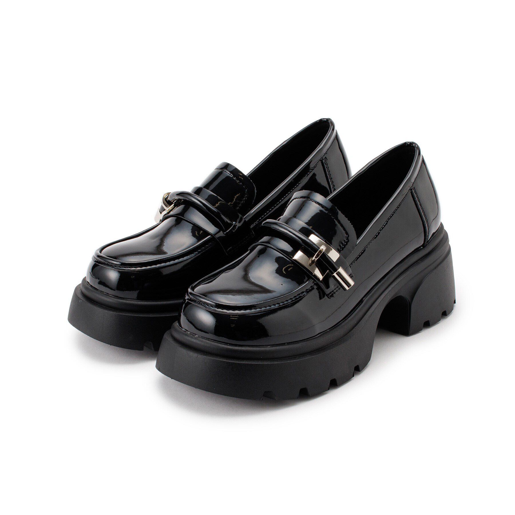 csT&P「厚底ローファー」|パンプス|ﾌﾞﾗｯｸｰｽｴﾅﾒﾙ(219)