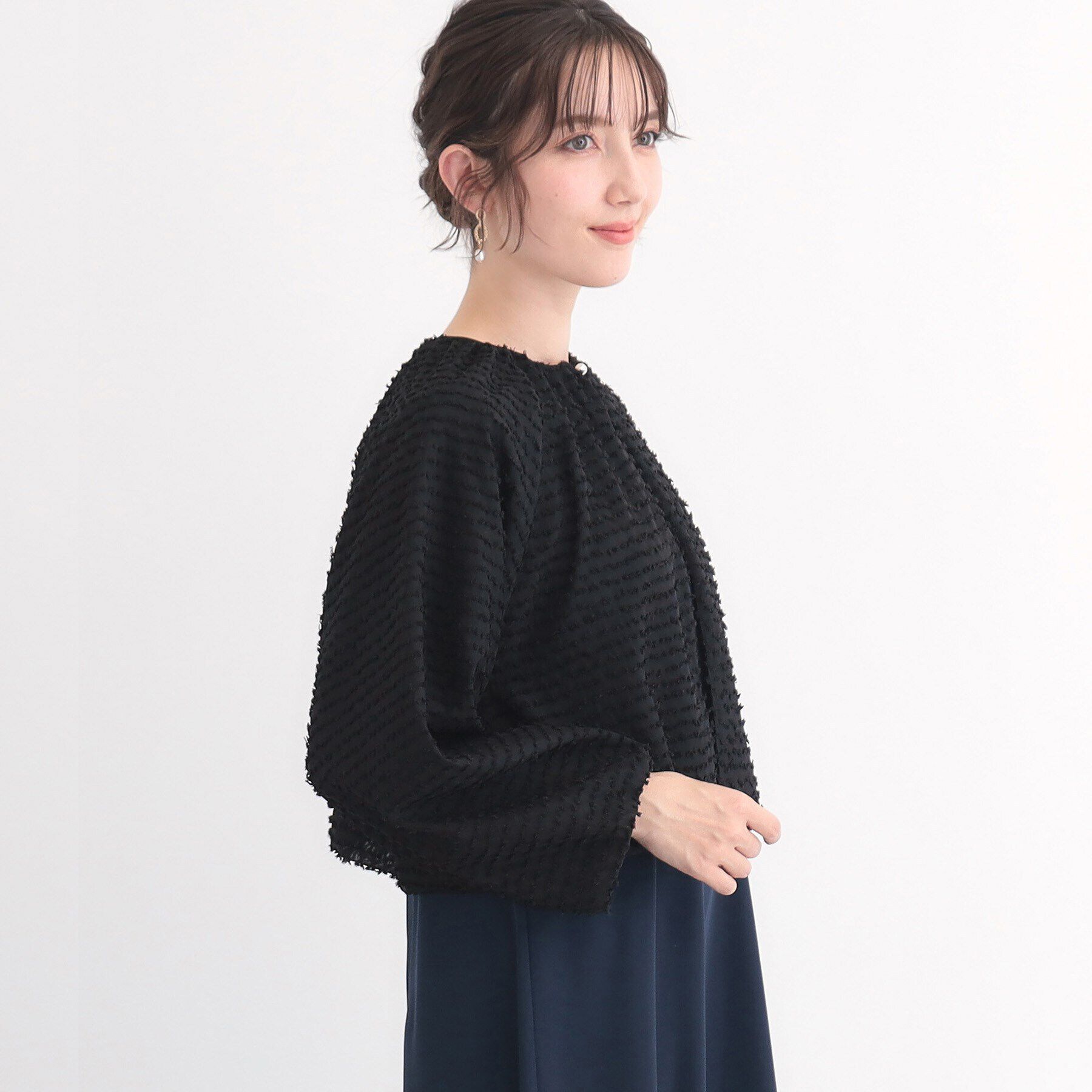 SunaUna「【ジャカード／セレモニーにも対応】バルーンボレロ」|カーディガン|