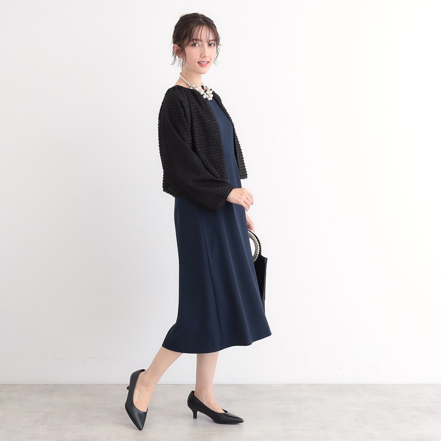 SunaUna「【ジャカード／セレモニーにも対応】バルーンボレロ」|カーディガン|