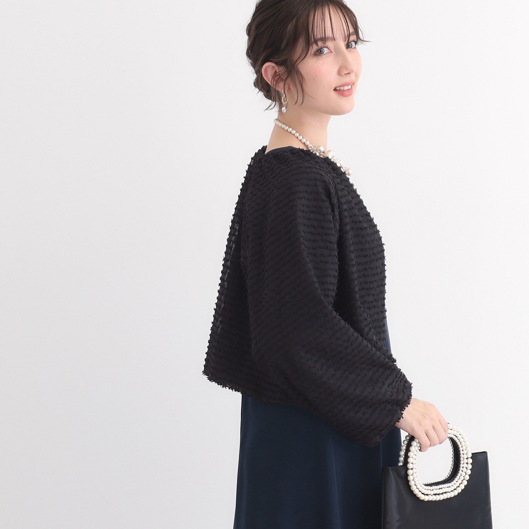 SunaUna「【ジャカード／セレモニーにも対応】バルーンボレロ」|カーディガン|