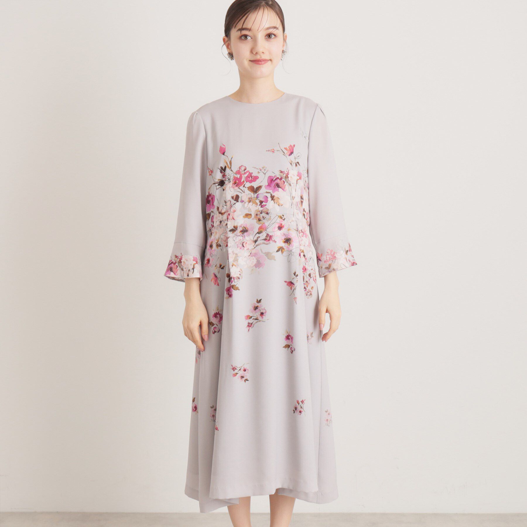 SunaUna「【着るだけでスタイルアップ／&yours project】パネルプリントワンピース」|ワンピース|