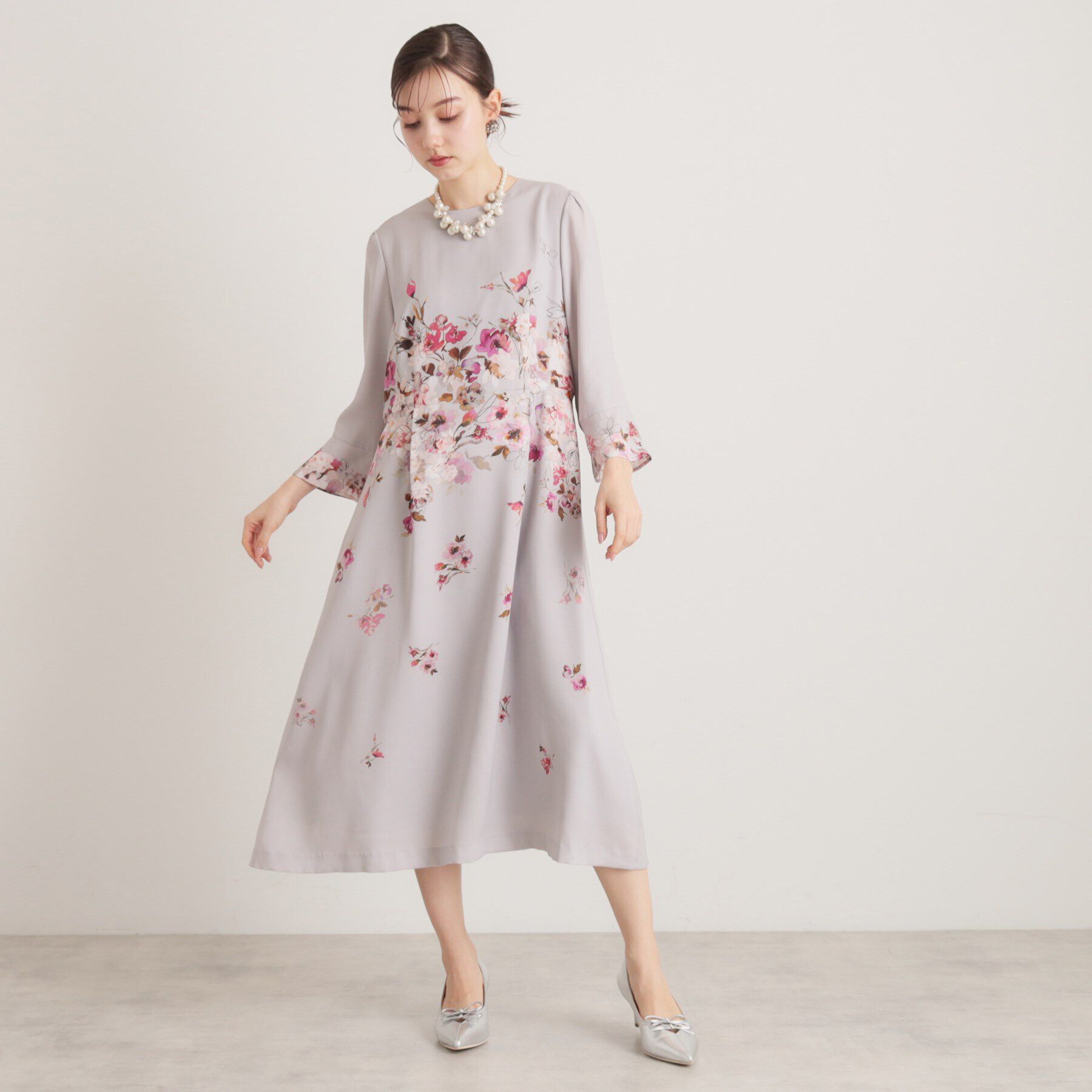 SunaUna「【着るだけでスタイルアップ／&yours project】パネルプリントワンピース」|ワンピース|