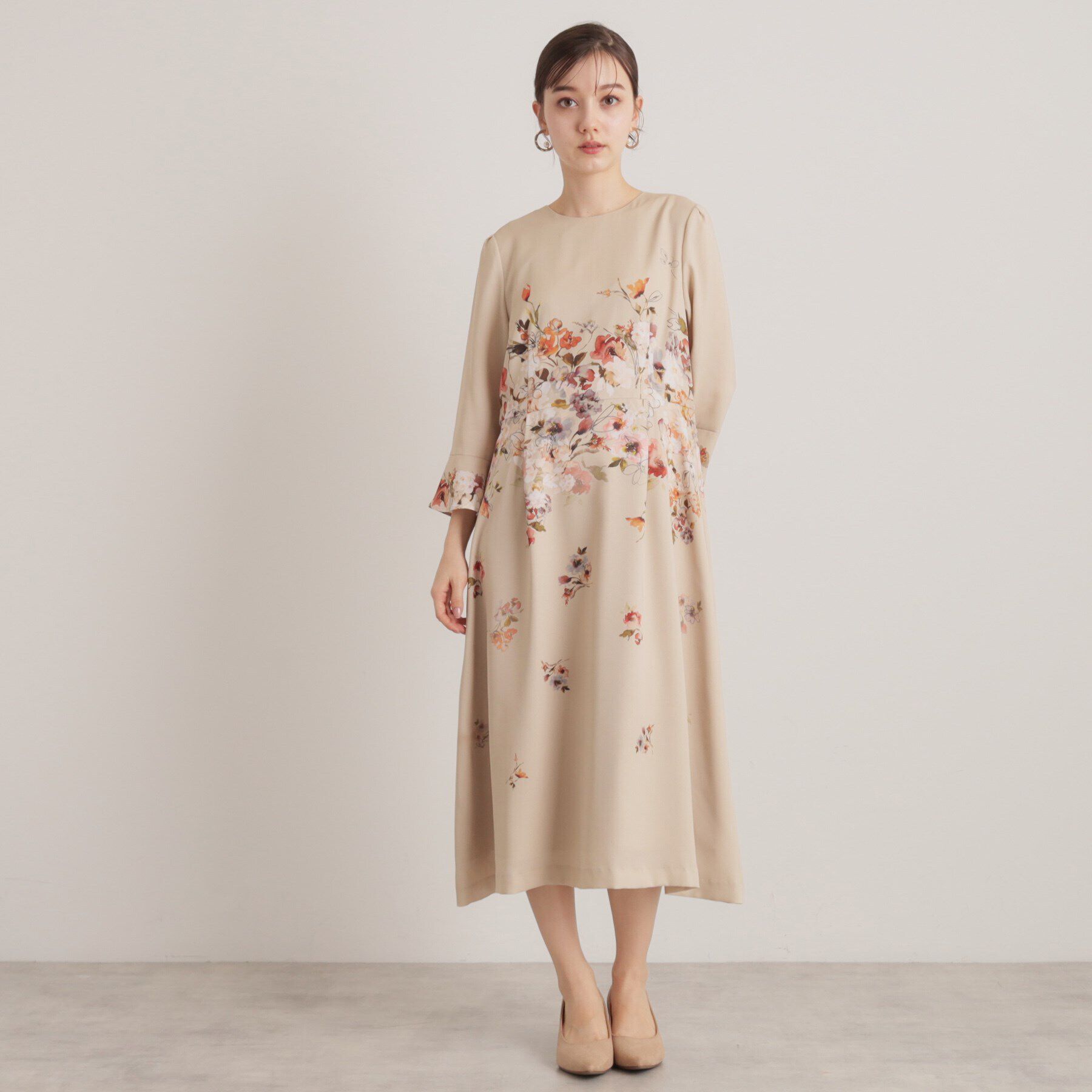 SunaUna「【着るだけでスタイルアップ／&yours project】パネルプリントワンピース」|ワンピース|