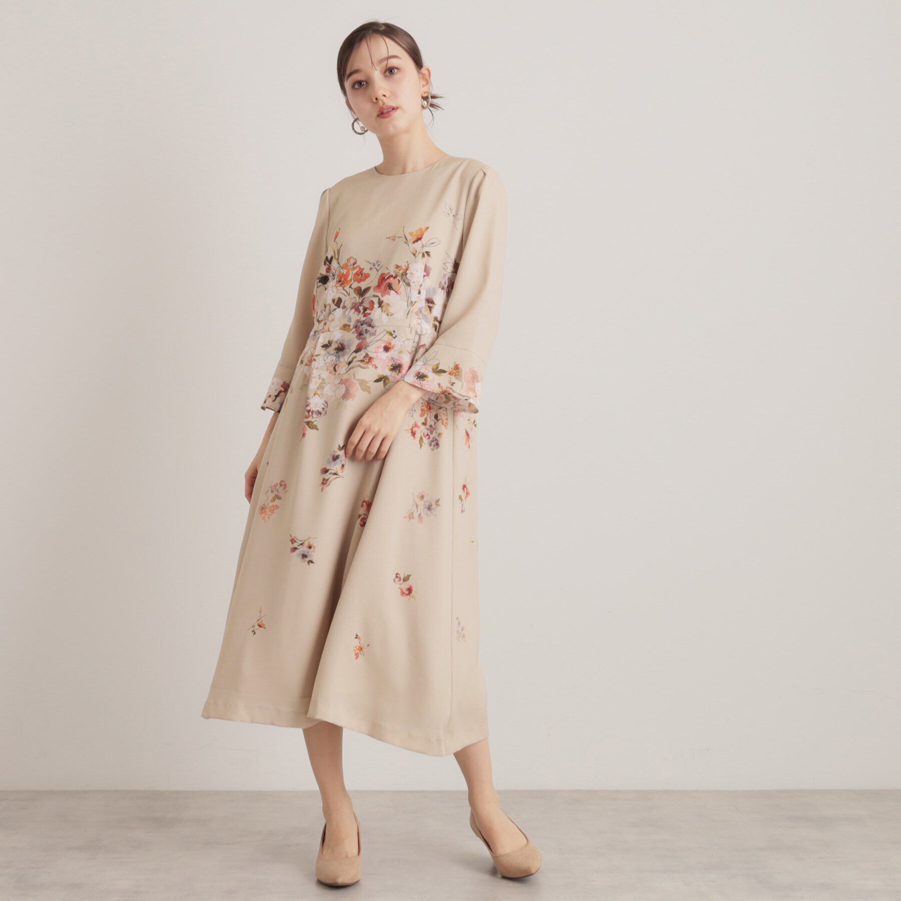 SunaUna「【着るだけでスタイルアップ／&yours project】パネルプリントワンピース」|ワンピース|