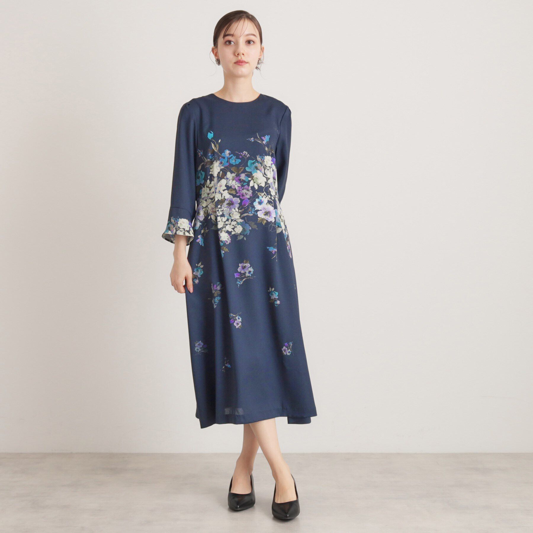 SunaUna「【着るだけでスタイルアップ／&yours project】パネルプリントワンピース」|ワンピース|