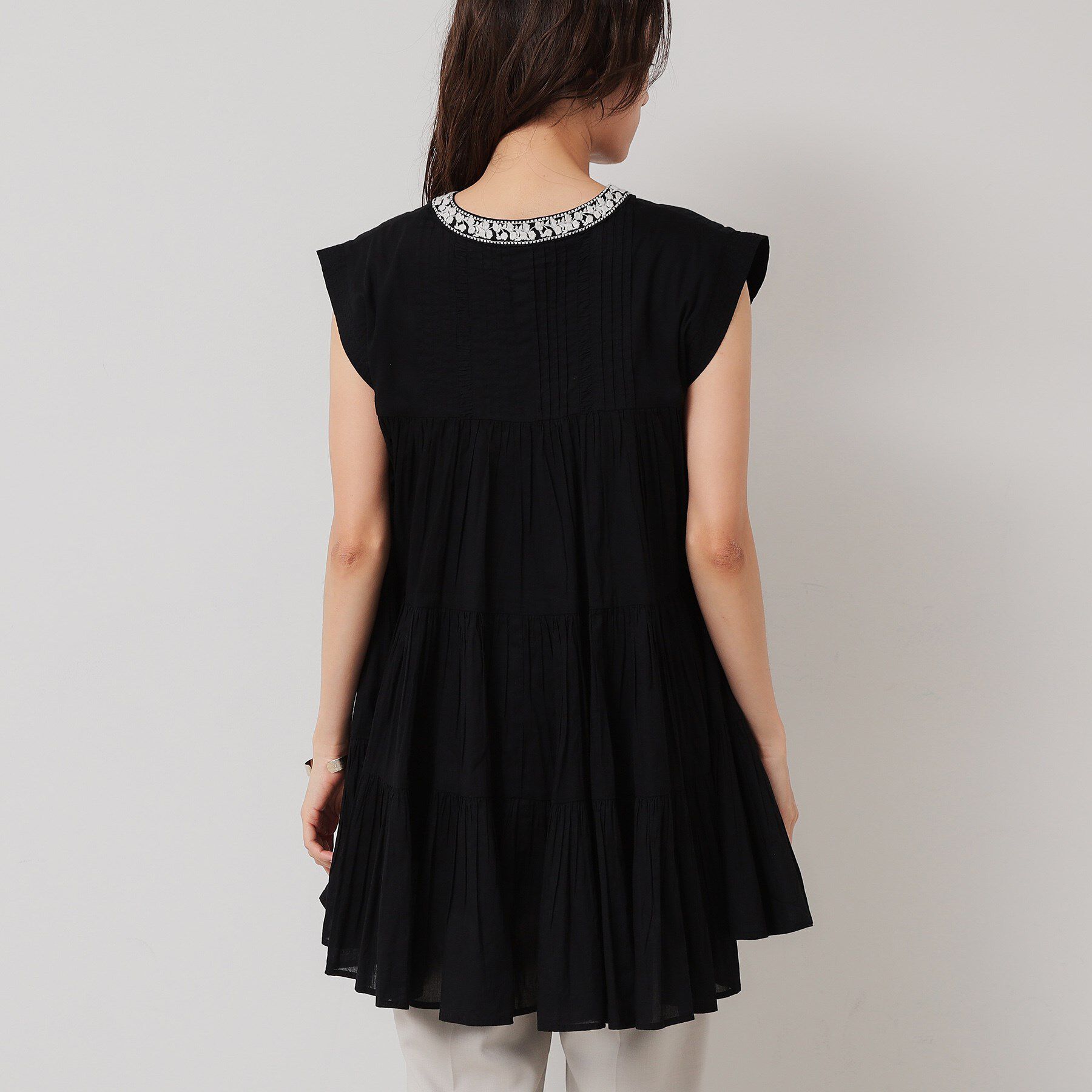 SunaUna「【刺繍／インド綿】ティアードブラウス」|チュニック|