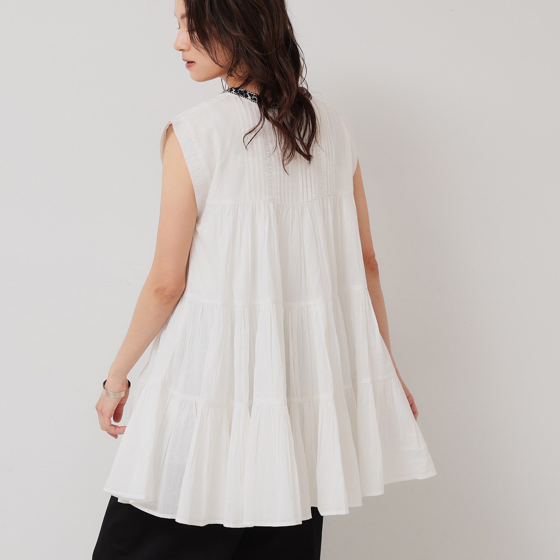 SunaUna「【刺繍／インド綿】ティアードブラウス」|チュニック|