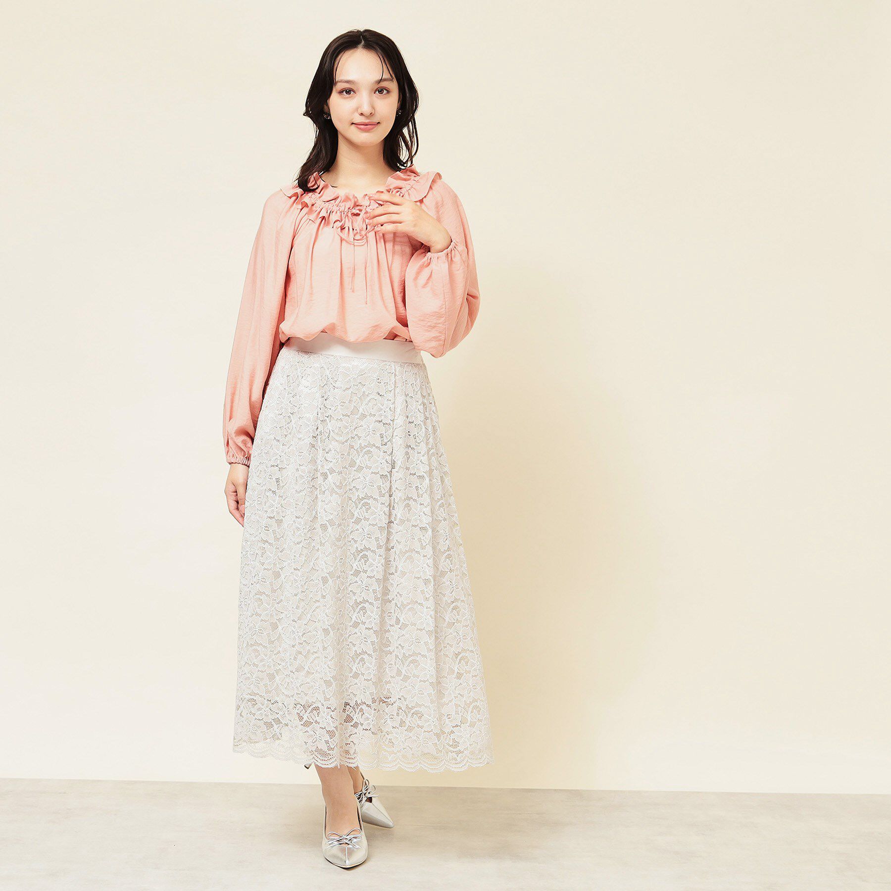 SunaUna「【衿フリル／衿調節可】リボンブラウス」|シャツ・ブラウス|