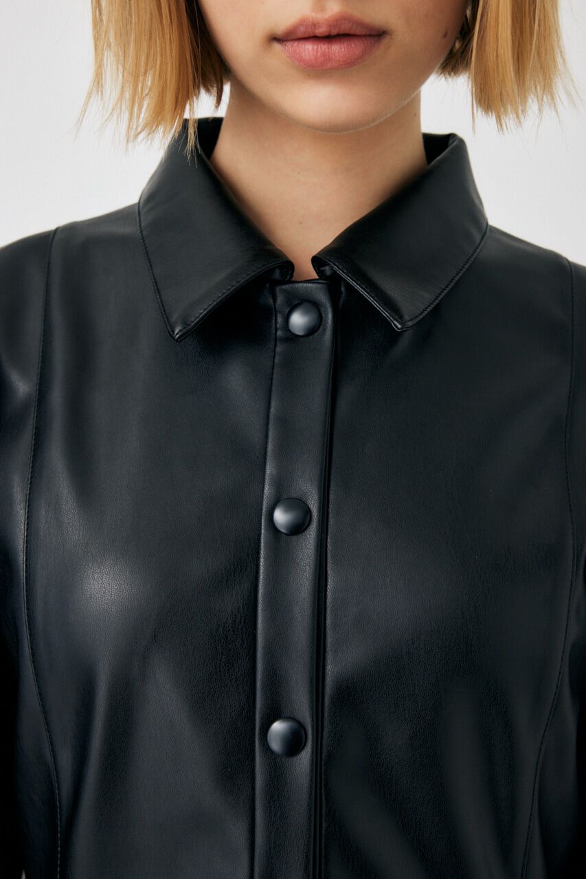 MOUSSY「F／LEATHER MINI ワンピース」|ワンピース|