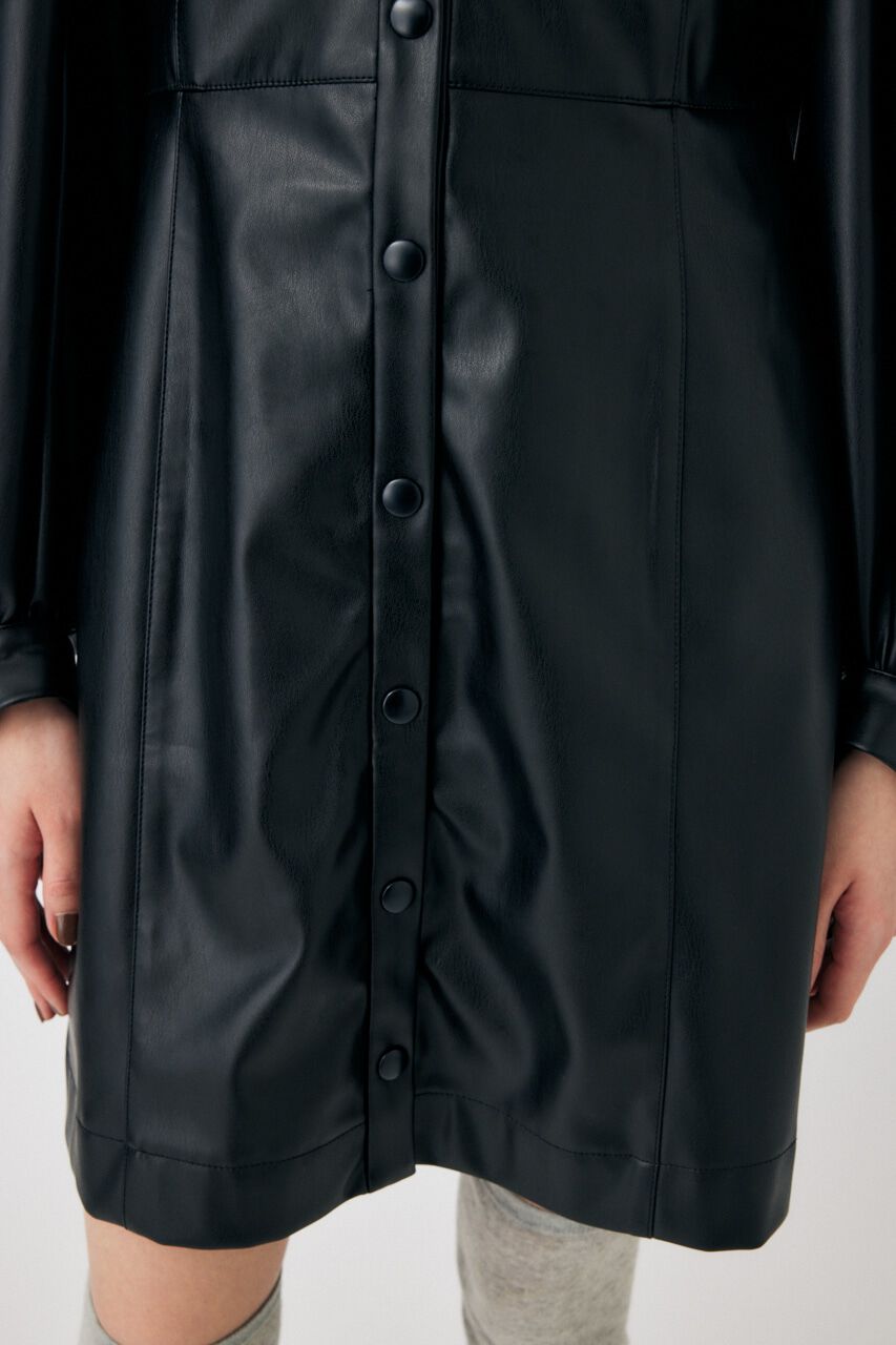 MOUSSY「F／LEATHER MINI ワンピース」|ワンピース|