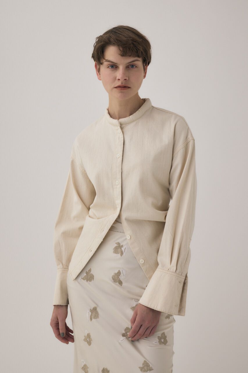 MOUSSY「オーガニックコットンデニムスタンドカラーシャツ」|Tシャツ・カットソー|