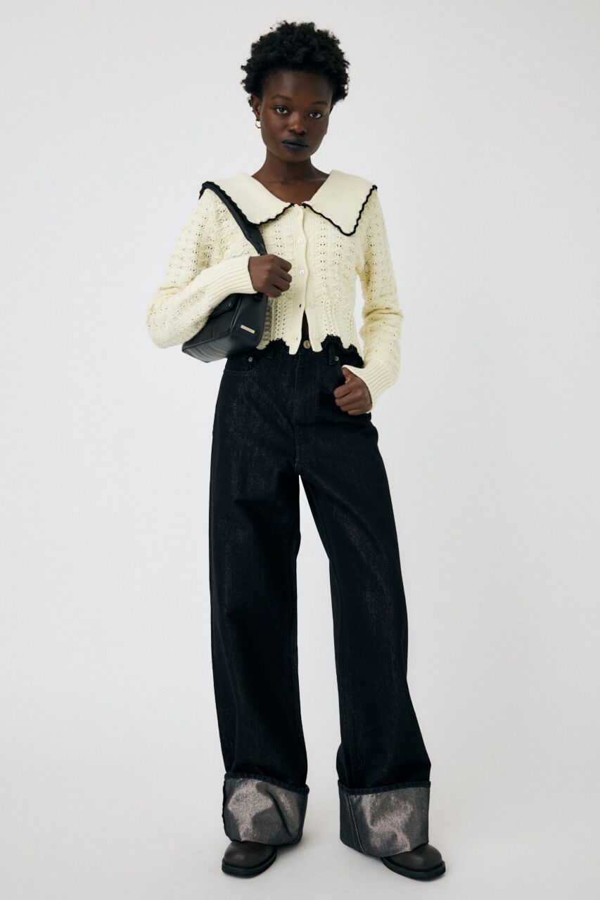 MOUSSY「GLITTER DENIM WIDE STRAIGHT」|デニム|