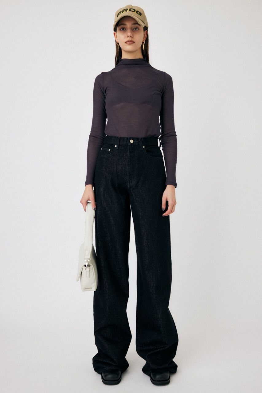 MOUSSY「GLITTER DENIM WIDE STRAIGHT」|デニム|