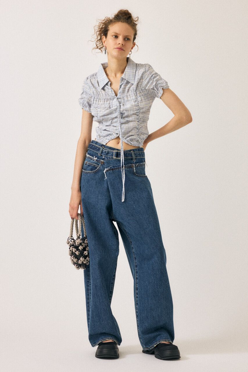 MOUSSY「SHIRRING RIBBON シャツ」|シャツ・ブラウス|