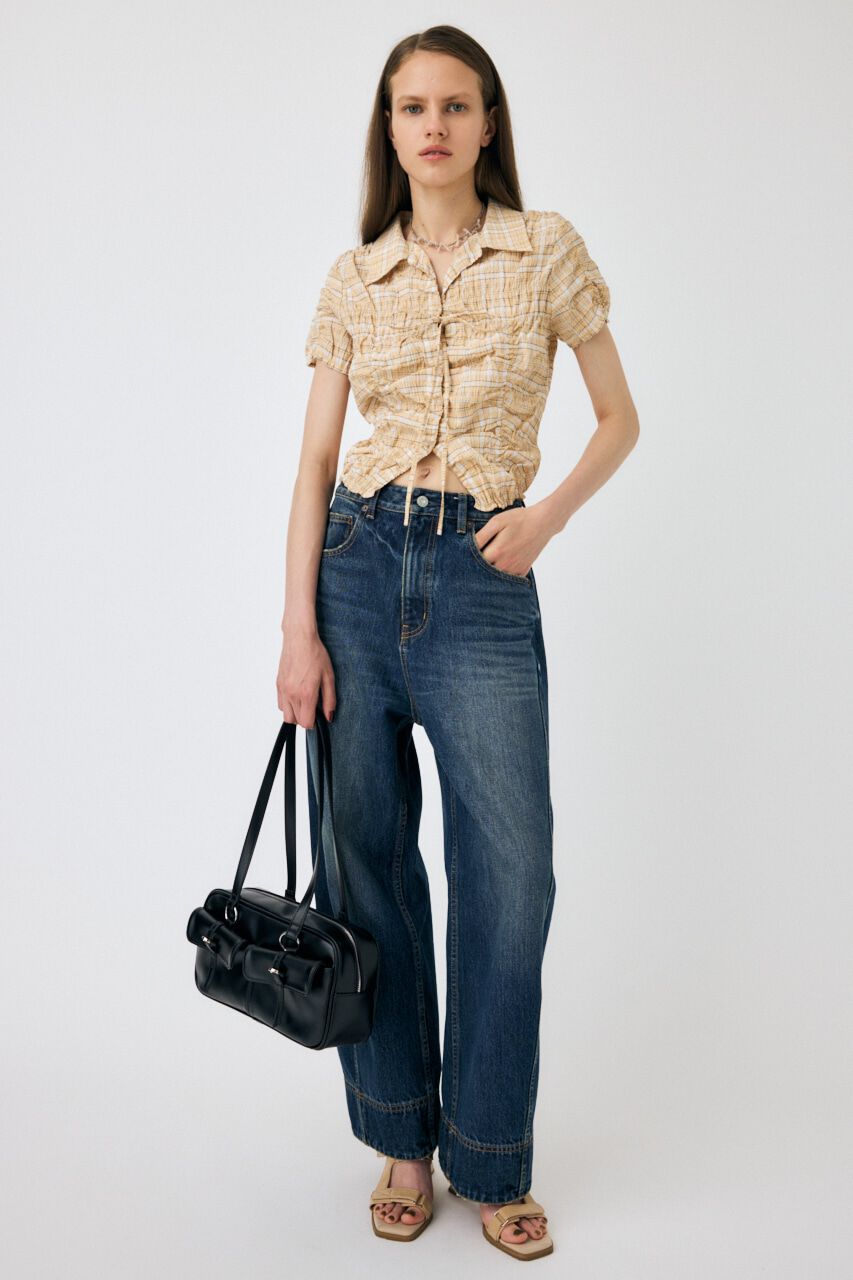 MOUSSY「SHIRRING RIBBON シャツ」|シャツ・ブラウス|