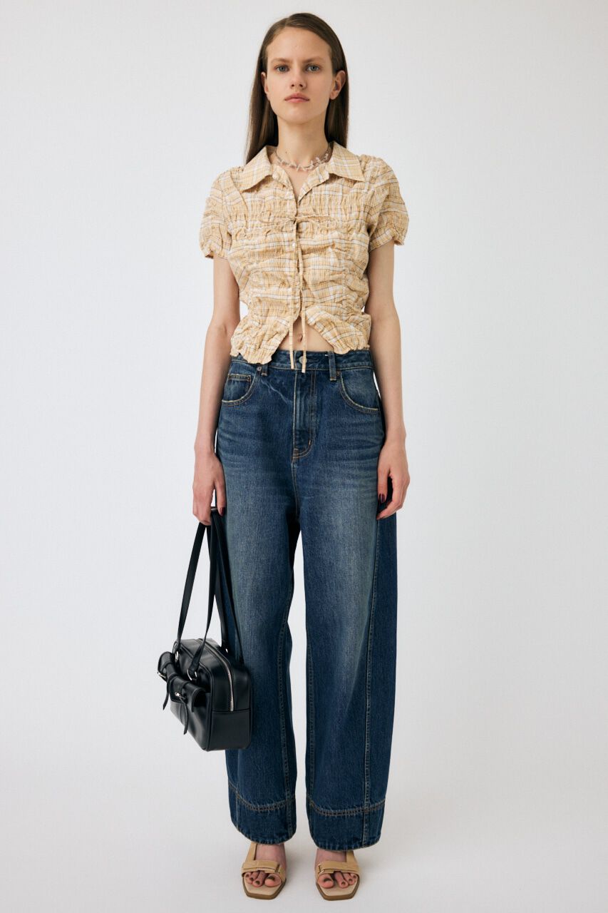 MOUSSY「SHIRRING RIBBON シャツ」|シャツ・ブラウス|