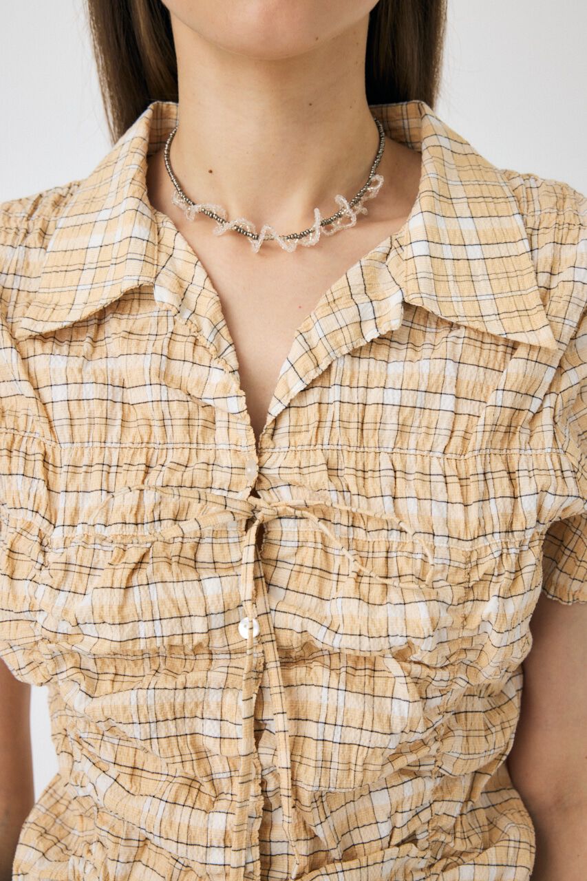 MOUSSY「SHIRRING RIBBON シャツ」|シャツ・ブラウス|