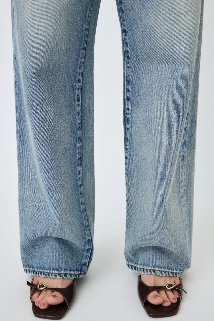 MOUSSY「HW DAMAGE LOOSE STRAIGHT」|デニム|